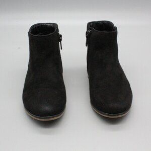 Cat & Jack Penelope Black Ankle Boots Girls Size 10 Faux Suede